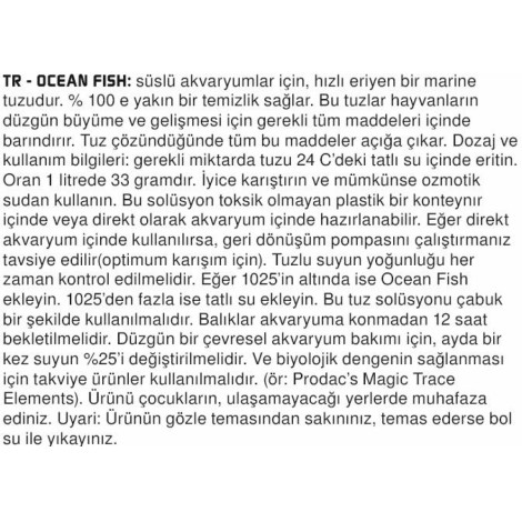 Prodac Ocean Fish 2 Kg 60 Lt / Deniz Tuzu