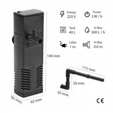 Atlantik İç Filtre 600F 300L/h 4watt/13.5cm