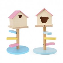 Carno Basamaklı Hamster Evi Pembe Ahşap No:521-P