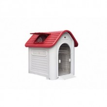 WİLLYPET CUENCA KAPILI PLASTİK KÖPEK KULÜBESİ KIRMIZI  87X72X75.5 CM