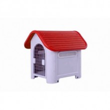WİLLYPET MANCORA KAPILI PLASTİK KÖPEK KULÜBESİ, KIRMIZI, 75X59X66 CM / PH01D-R