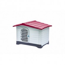 WİLLYPET BOGOTA KAPILI PLASTİK KÖPEK KULÜBESİ KIRMIZI 69X91.5 X66 CM