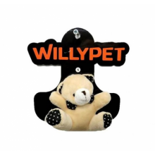 Krem Puantiyeli Ayıcık Kedi Oyuncağı (5X7CM)