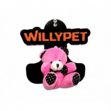 Pembe Puantiyeli Ayıcık Kedi Oyuncağı (5X7CM)