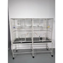 Tesero Dev Papağan Kafesi / 2 Bölmeli 4 Gözlü. Orta kısmından bölme kaldırılarak tek parça halinde de kullanılabilir.