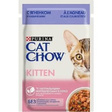 Purina Cat Chow Kitten Kuzu Etli ve Kabaklı Yavru Kedi Yaş Mama 85g