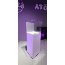 30x30x30h Ultra Clear Akvaryum (45 Derece Birleşim)  ve Beyaz Lake Boyalı Dolap