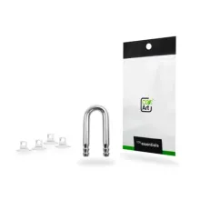 CO2ART U-Bükülü Paslanmaz Çelik Boru Konektörü + 4x Vantuz Medium / CO2 Hortum İçin