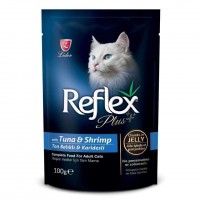 Reflex Plus Pouch Tuna ve Karidesli Jöleli Kedi Yaş Maması 100 Gr