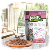 Jungle Yavru Kediler İçin Tavuk Eti Parçalı Soslu Yaş Mama 100 gr