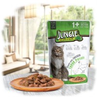 Jungle Tavuk Parçalı Jelli Yaş Mama 100 gr