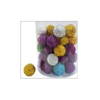 Kedi Oyuncağı Top Parlak Renkli 4 cm Sesli