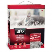 Reflex Aktif Karbon Granüllü Topaklanan Kedi Kumu 6LT (Kalın Taneli)
