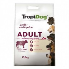 TropiDog Premium Orta-Büyük Irk Sığır Etli Köpek Maması 2,5Kg