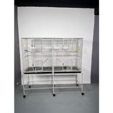 Tesero Dev Papağan Kafesi / 2 Bölmeli 4 Gözlü. Orta kısmından bölme kaldırılarak tek parça halinde de kullanılabilir.