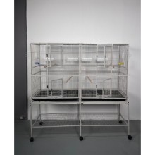 Tesero Dev Papağan Kafesi / 2 Bölmeli 4 Gözlü. Orta kısmından bölme kaldırılarak tek parça halinde de kullanılabilir.